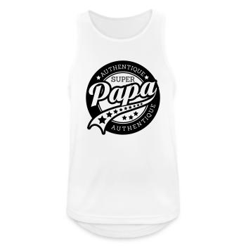 authentique super papa - Débardeur respirant Homme - blanc - Devant - Nick (188cm)