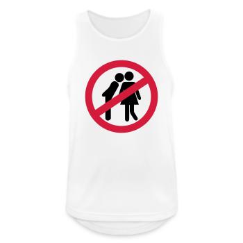 Küssen verboten - Männer Tank Top atmungsaktiv - Weiß - Vorne - Nick (188cm)