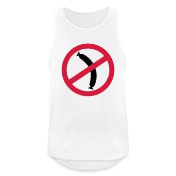 Wurst - Vegetarier - Männer Tank Top atmungsaktiv - Weiß - Vorne - Nick (188cm)