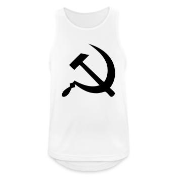 Communisme (V) - Débardeur respirant Homme - blanc - Devant - Nick (188cm)