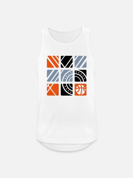 Basketball (squares) - Men's Breathable Tank Top - white