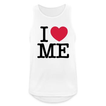 I Love Me - Débardeur respirant Homme - blanc - Devant - Nick (188cm)