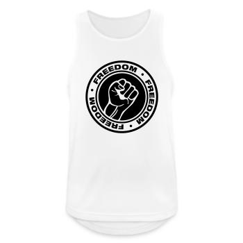 freedom_logo_f1 - Débardeur respirant Homme - blanc - Devant - Nick (188cm)