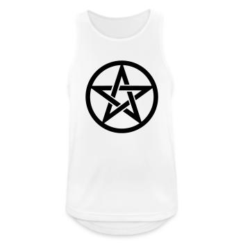 Pentacle - symbole du diable - diablo (P1) - Débardeur respirant Homme - blanc - Devant - Nick (188cm)