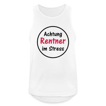 Achtung Rentner im Stress - Männer Tank Top atmungsaktiv - Weiß - Vorne - Nick (188cm)