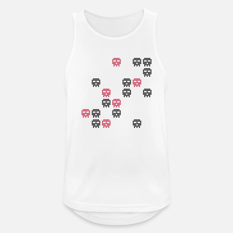 Pixel Skull Gaming Screen - Männer Tank Top atmungsaktiv - Weiß