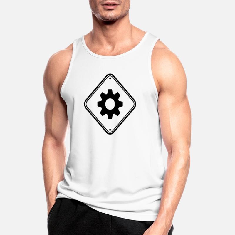 engineer gear danger shield zone caution mecha Men's Breathable Tank Top