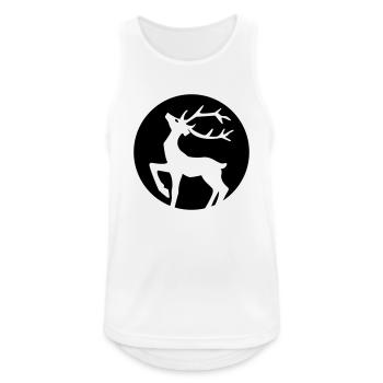 Hirsch - Männer Tank Top atmungsaktiv - Weiß - Vorne - Nick (188cm)