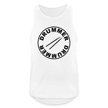Drummer - rund - Männer Tank Top atmungsaktiv - Weiß - Vorne - Nick (188cm)