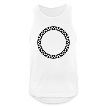 Cercle Ralley / cercle checker (b, 1c) - Débardeur respirant Homme - blanc - Devant - Nick (188cm)