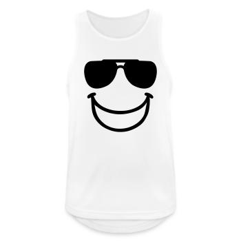Smiley - Männer Tank Top atmungsaktiv - Weiß - Vorne - Nick (188cm)