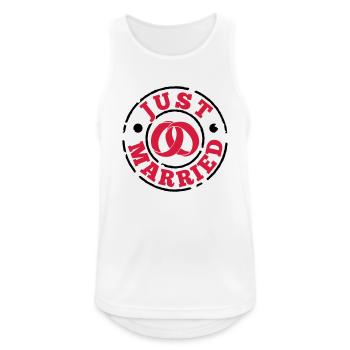 just_married - honeymoon - frisch verheiratet - Männer Tank Top atmungsaktiv - Weiß - Vorne - Nick (188cm)