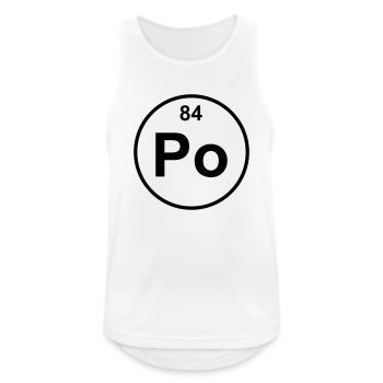 Element 84 - po (polonium) - Minimal - Männer Tank Top atmungsaktiv - Weiß - Vorne - Nick (188cm)
