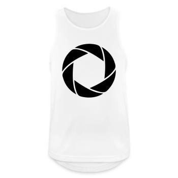 Iris - Fotoblende - Männer Tank Top atmungsaktiv - Weiß - Vorne - Nick (188cm)