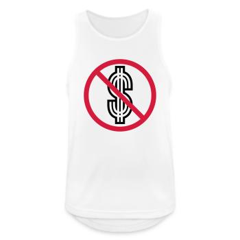 no dollar sign forbidden symbol sign money re - Men's Breathable Tank Top - white - Front - Nick (188cm)