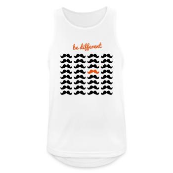 Be Different - Moustaches - Männer Tank Top atmungsaktiv - Weiß - Vorne - Nick (188cm)