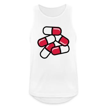 Pillen - Männer Tank Top atmungsaktiv - Weiß - Vorne - Nick (188cm)