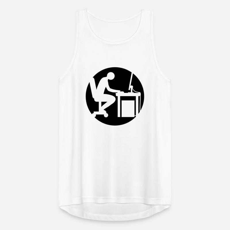 Computer desk nerd logo Men's Breathable Tank Top