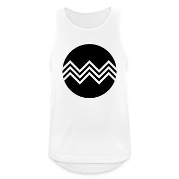 Grafisches Muster - Männer Tank Top atmungsaktiv - Weiß - Vorne - Nick (188cm)
