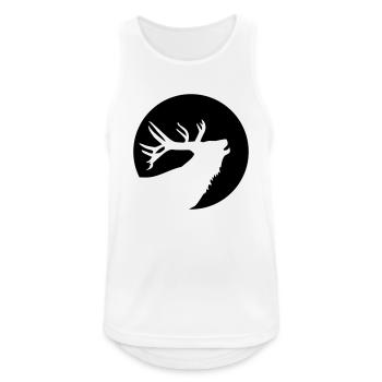 Hirsch - Männer Tank Top atmungsaktiv - Weiß - Vorne - Nick (188cm)