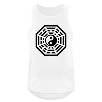 Bagua, Pa-kua, Yin Yang, Chi, Feng Shui - Männer Tank Top atmungsaktiv - Weiß - Vorne - Nick (188cm)