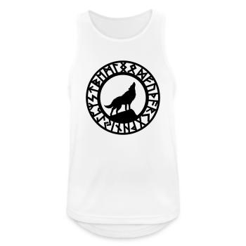 Wolf Howling Runes - Men's Breathable Tank Top - white - Front - Nick (188cm)