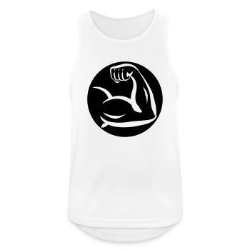 Negativ Bizeps Design - Männer Tank Top atmungsaktiv - Weiß - Vorne - Nick (188cm)
