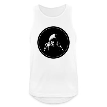 anonymous - Männer Tank Top atmungsaktiv - Weiß - Vorne - Nick (188cm)