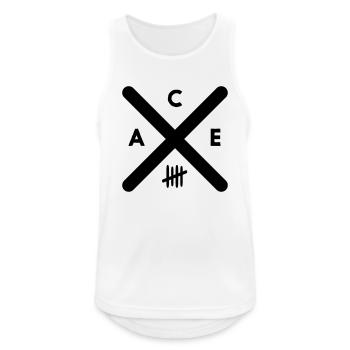 ACE - Männer Tank Top atmungsaktiv - Weiß - Vorne - Nick (188cm)