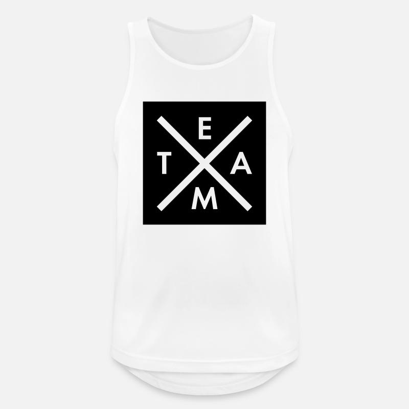 Team - Männer Tank Top atmungsaktiv - Weiß