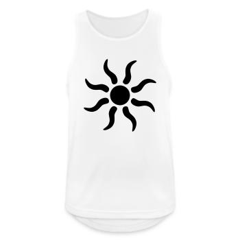 Sonne - Männer Tank Top atmungsaktiv - Weiß - Vorne - Nick (188cm)