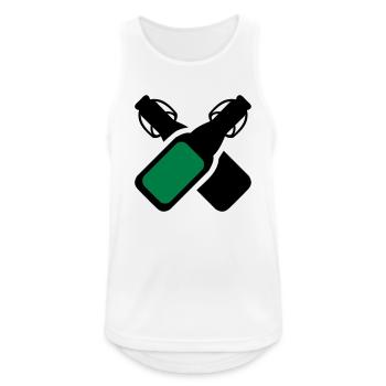 Alkohol - Bierflaschen - Männer Tank Top atmungsaktiv - Weiß - Vorne - Nick (188cm)