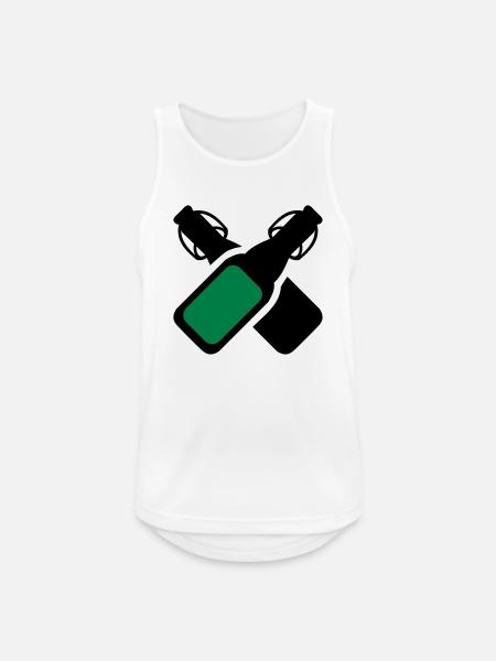 Alkohol - Bierflaschen - Männer Tank Top atmungsaktiv - Weiß