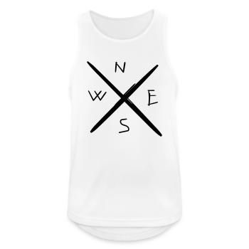 Compass, Kompass, Outdoor, Nature, Wildlife - Débardeur respirant Homme - blanc - Devant - Nick (188cm)