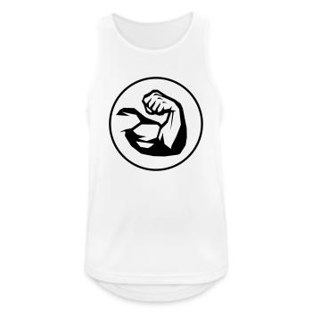 arm power strengh - Männer Tank Top atmungsaktiv - Weiß - Vorne - Nick (188cm)