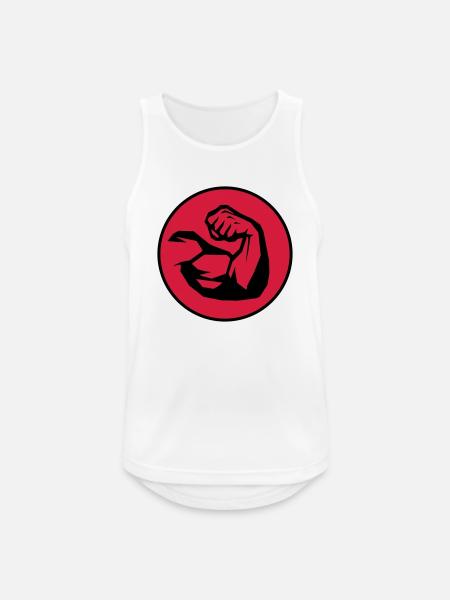 power strengh arm - Männer Tank Top atmungsaktiv - Weiß
