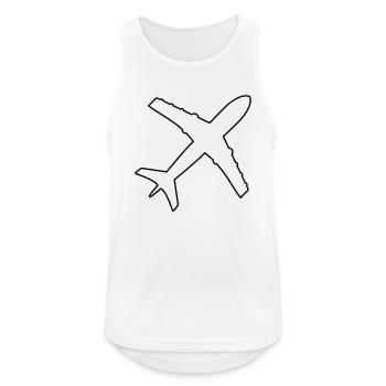 line silhouette top down airplane fly pilot machin - Men's Breathable Tank Top - white - Front - Nick (188cm)