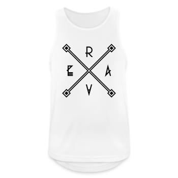 RAVE x Logo - Men's Breathable Tank Top - white - Front - Nick (188cm)