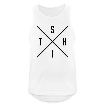 SHIT X - Männer Tank Top atmungsaktiv - Weiß - Vorne - Nick (188cm)