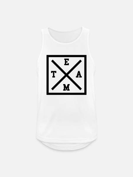 TEAM x LOGO - Männer Tank Top atmungsaktiv - Weiß