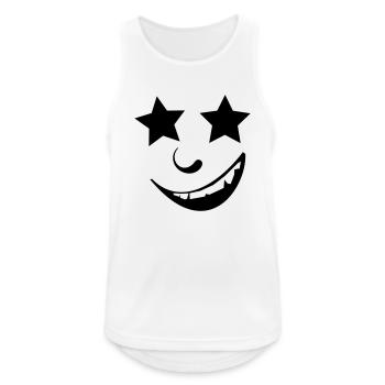 kühles Gesicht - Männer Tank Top atmungsaktiv - Weiß - Vorne - Nick (188cm)