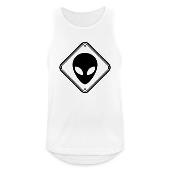 Warnung Alien Hinweis - Männer Tank Top atmungsaktiv - Weiß - Vorne - Nick (188cm)