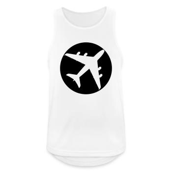 Rond estampillé avion - Débardeur respirant Homme - blanc - Devant - Nick (188cm)