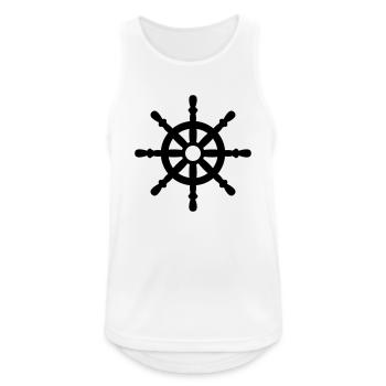 Nautical symbol vector ship steering wheel design - Men's Breathable Tank Top - white - Front - Nick (188cm)
