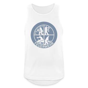 Feuerwehr Logo einfarbig (für Reflexdruck) - Männer Tank Top atmungsaktiv - Weiß - Vorne - Nick (188cm)