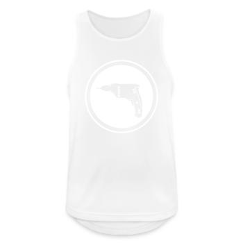 Bohrmaschine - Männer Tank Top atmungsaktiv - Weiß - Vorne - Nick (188cm)