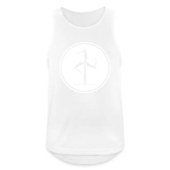 Windrad Silhouette - Männer Tank Top atmungsaktiv - Weiß - Vorne - Nick (188cm)