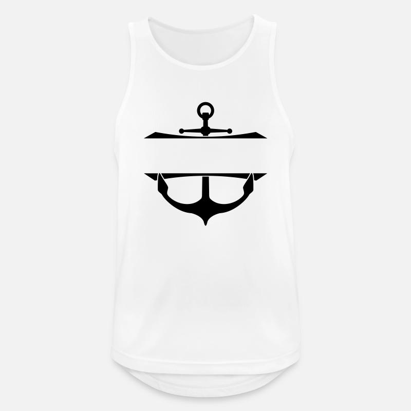 Text einfügen Anker - Männer Tank Top atmungsaktiv - Weiß