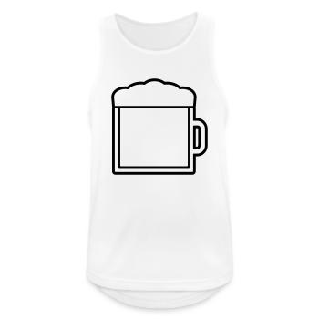 Icône de logo Grand verre à bière - Débardeur respirant Homme - blanc - Devant - Nick (188cm)