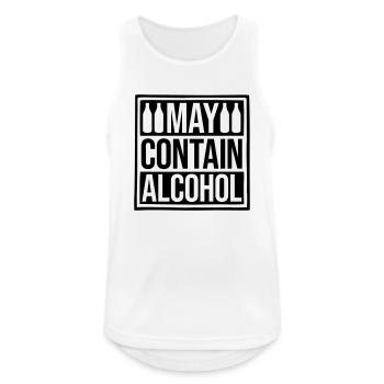 Achtung May Contain Alcohol - Männer Tank Top atmungsaktiv - Weiß - Vorne - Nick (188cm)